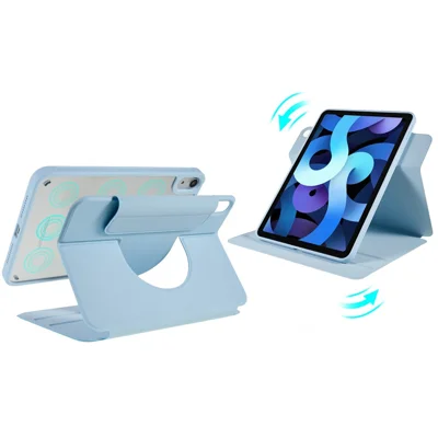 Voor iPad Air 10,9 inch (2020)/(2022) Skin-touch 2 in 1 Uitneembare Stootvrije Hoes met 360-graden Draaibare Tabletcover met Stand - Hemelsblauw