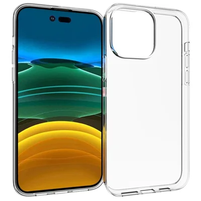 Dla iPhone 14 Pro Max 6,7 cala przezroczysta elastyczna obudowa z TPU ochronna pokrywa na telefon