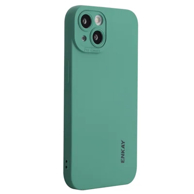 ENKAY HAT PRINCE For iPhone 13 6.1 inch Anti-drop Liquid Silicone Case Precise Cutout Camera Protection Soft Phone Cover - Green