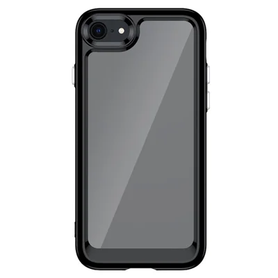 Per iPhone 7/8/SE (2020)/SE (2022) Pulsanti indipendenti Assorbimento degli urti Custodia per telefono in TPU+Acrilico Ibrida - Nera