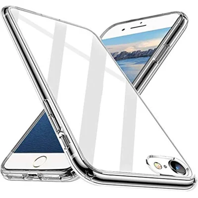 Funda de teléfono transparente de cristal TPU para iPhone 7 / 8 de 4,7 pulgadas / SE (2020) / SE (2022), protector antihuellas, funda protectora