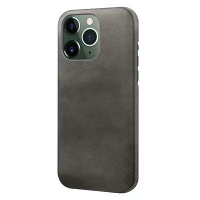 Para Iphone 14 Pro Max 6.7 Pulgadas Protector de Teléfono Delgado PU PU Recopilado PC Caja de Teléfonos Celulares de Cuero Con Recubrimiento - Negro