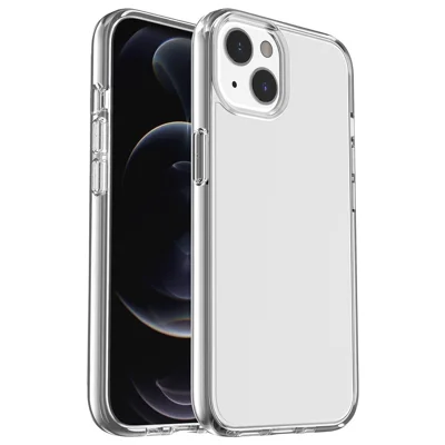 For iPhone 14 Plus 6.7 inch Transparent Phone Case Hard PC Flexible TPU Anti-Scratch Defender Protective Cover - Transparent