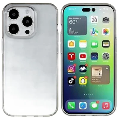 Anti-scratch Phone Case for iPhone 14 Pro Max 6.7 inch, HD Clear TPU Good Protection Mobile Phone Shell - Transparent Black