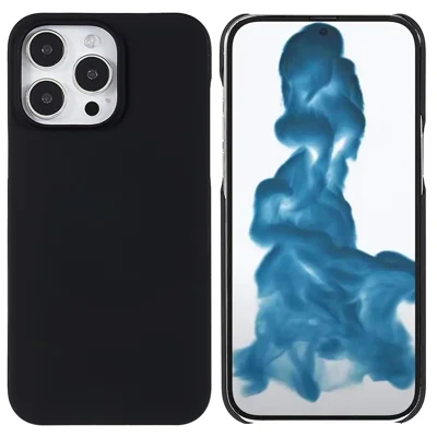 For iPhone 14 Pro 6.1 inch Hard PC Back Cover Anti-shock Rubberized Glossy Surface Protective Case - Black