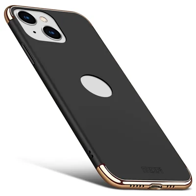 MOFI Guard Series Electroplating Back Cover for iPhone 14 Plus, Detachable 3-in-1 Hard PC Phone Case - Black
