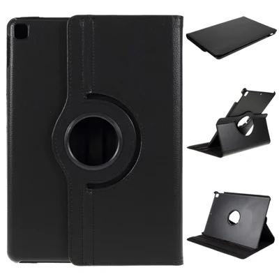 Cover in Pelle per iPad Air 10.5 (2019) / Pro 10.5 (2017) / iPad 10.2 (2021) / (2020) / (2019) Texture Litchi con Supporto Rotante - Nero
