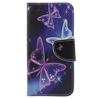 Pattern Printing Wallet Stand PU Leather Protector Shell for Samsung Galaxy J6 (2018) - Beautiful Butterfly