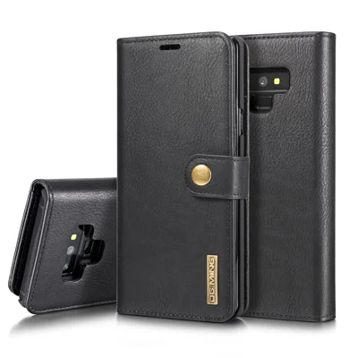 DG.MING till Samsung Galaxy Note9 N960, avtagbar 2-i-1 läderplånbok + plastbakdel - Svart