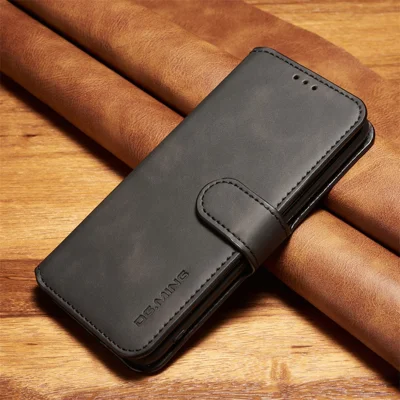DG.MING para Samsung Galaxy S8 SM-G950 Funda de Cuero, Estilo Retro | Billetera | Soporte - Negro