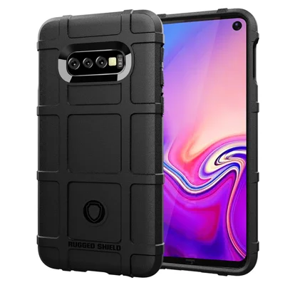 Anti-shock  Square Grid Texture TPU Back Case for Samsung Galaxy S10e - Black