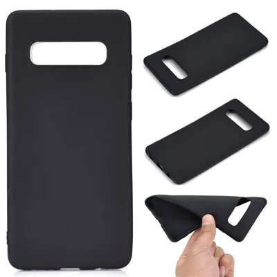 For Samsung Galaxy S10 Soft Matte TPU Gel Phone Casing - Black