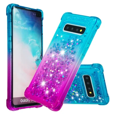 Anti-Rutsch-Quicksand-TPU-Handyhülle für Samsung S10 Plus - Baby Blau / Lila