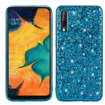 Glittering Sequins Electroplating TPU PC Hybrid Phone Casing for Samsung Galaxy A50 / A50s / A30s - Blue