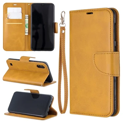 PU Leather Wallet Stand Telefoonhoes voor Samsung Galaxy A10 / M10 - Lichtbruin