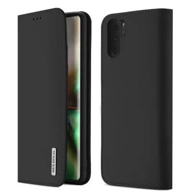 DUX DUCIS Wish Series for Samsung Galaxy 10 Plus / 10 Plus 5G Wallet Stand Genuine Leather Case - Black