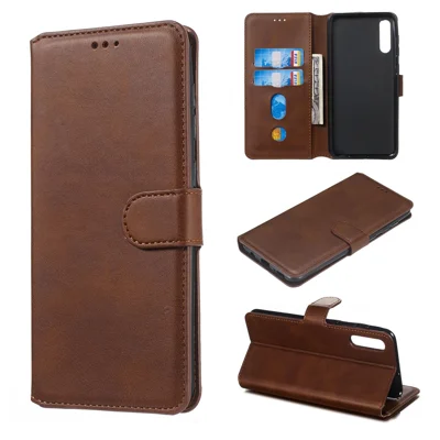 Classic Wallet Leather Stand Phone Protective Shell for Samsung Galaxy A50/A50s/A30s - Brown