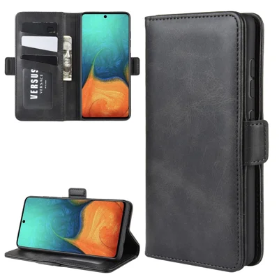 Magnetic Adsorption PU Leather Case for Samsung Galaxy A71 - Black