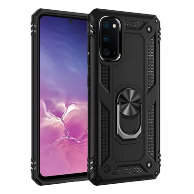 Hybrid PC TPU Kickstand Armor mobilhölster för Samsung Galaxy S20 4G/S20 5G - Svart