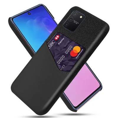 KSQ Custodia protettiva in pelle PU rivestita in PC per Samsung Galaxy A91/S10 Lite - Nero 