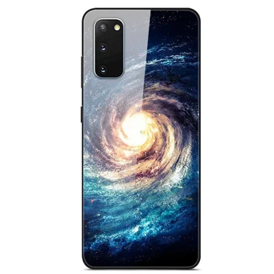 Pattern Printing Glass + TPU + PC Combo Protective Cover for Samsung Galaxy S20 4G/S20 5G - Galaxy Pattern