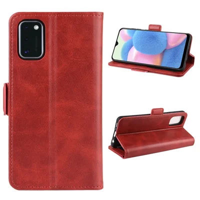 Magnetic PU Leather Wallet Flip Phone Shell for Samsung Galaxy A41 - Red