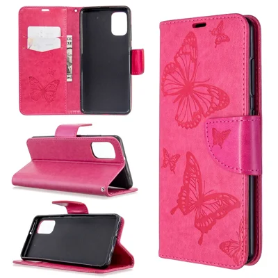 Imprint Butterfly Special PU Leather Phone Case for Samsung Galaxy A41 (Global Version) - Rose