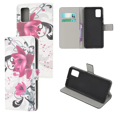 Pattern Printing Wallet Leather Phone Case for Samsung Galaxy A41 (Global Version) - Pretty Flower