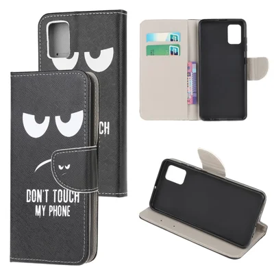 Pattern Printing Cross Texture Leather Wallet Case for Samsung Galaxy A41 (Global Version) - Do not Touch