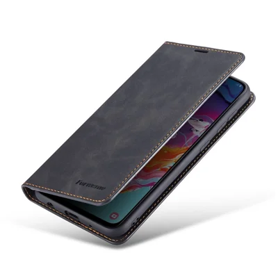 FORWENW Fantasy Series Auto-absorbed Silky Touch Leather Cover for Samsung Galaxy A31 - Black