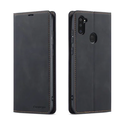 FORWENW Fantasy Series Auto-absorbed Leather Shell for Samsung Galaxy A11 (EU Version)/M11 - Black