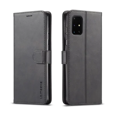 LC.IMEEKE Wallet Leather Shell for Samsung Galaxy A71 5G SM-A716 - Black