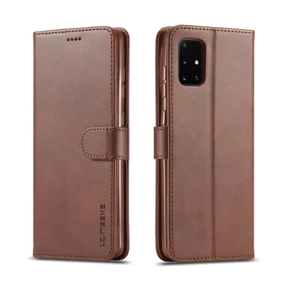 LC.IMEEKE Leather with Wallet Case for Samsung Galaxy A51 5G SM-A516 - Coffee