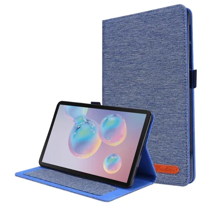 Cloth Texture Card Slots Stand Leather Protective Cover for Samsung Galaxy Tab A 8.4 (2020) T307 - Blue