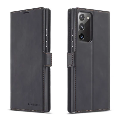 FORWENW Fantasy Series Silky Touch Leather Mobile Phone Shell for Samsung Galaxy Note20/Note20 5G - Black