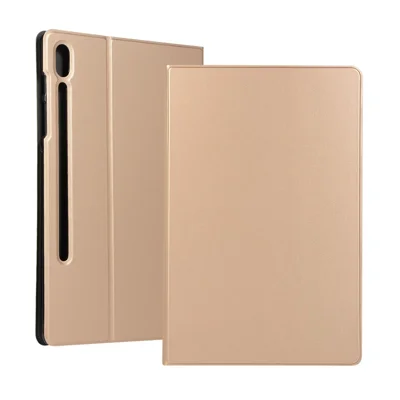 Leather Cover Stand Protective Case for Samsung Galaxy Tab S7+ / S8+ - Gold