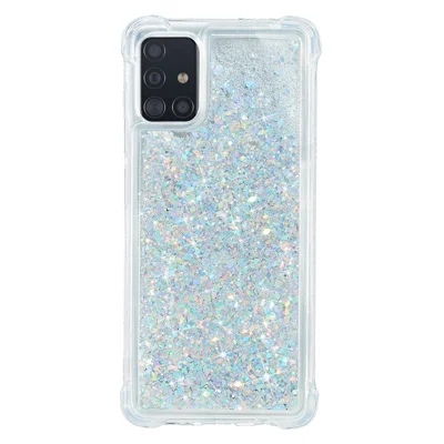 Pure Color Glitter Powder Quicksand TPU Shell for Samsung Galaxy A51 SM-A515 - Silver
