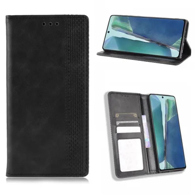 Portefeuille protecteur vintage en cuir avec support pour Samsung Galaxy S20 Lite/S20 Fan Edition/FE 4G/5G - Noir