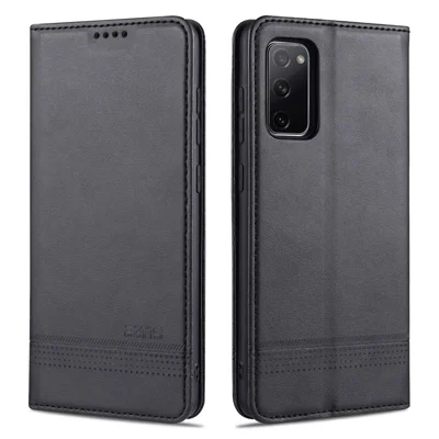 AZNS Auto-absorberad läderplånbok för Samsung Galaxy S20 FE 4G/FE 5G/S20 Lite/S20 FE 2022 - Svart