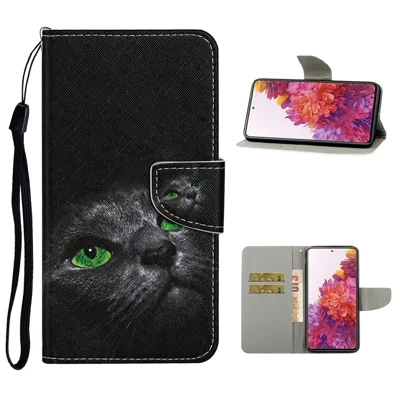 Voor Samsung Galaxy S20 FE 5G/Fan Edition 5G/S20 FE/Fan Edition/S20 Lite/S20 FE 2022 Patroonbedrukte Flip Lederen Portemonnee Beschermhoes - Cat Eyes