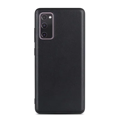 For Samsung Galaxy S20 FE/S20 Fan Edition/S20 FE 5G/S20 Fan Edition 5G/S20 Lite/S20 FE 2022 Genuine Leather Coated TPU + PC Shell - Black