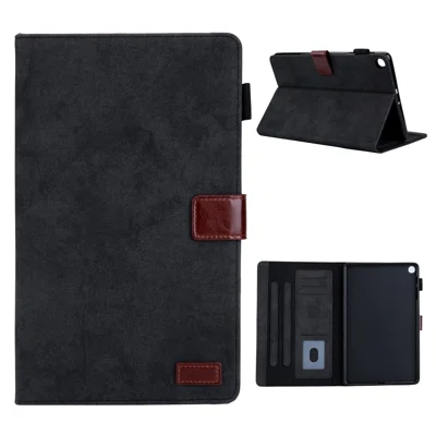 TPU-Schale + Standhülle aus PU-Leder mit Kartenfach für Samsung Galaxy Tab A7 10,4 (2020) / (2022) T500 / T505 – Schwarz