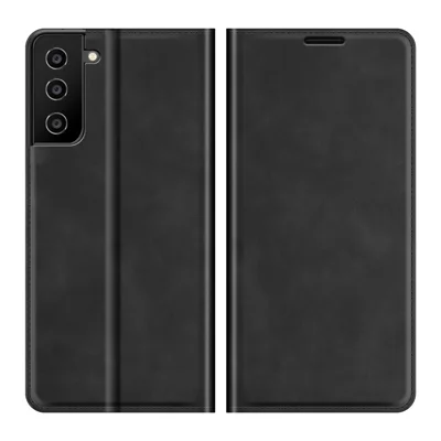 Auto-Absorbed Skin-Touch Folio Flip Leather Protector with Wallet for Samsung Galaxy S21 5G / S21 4G - Black