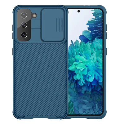NILLKIN CamShield Pro Shell PC Panel + TPU Frame Full Protection Cover для Samsung Galaxy S21 4G/5G - Синий