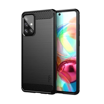 MOFI Carbon Fiber Brushed TPU Cover for Samsung Galaxy A72 5G / A72 4G - Black