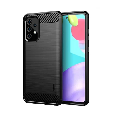 MOFI Carbon Fiber Brushed TPU Cover for Samsung Galaxy A52 4G/5G / A52s 5G - Black