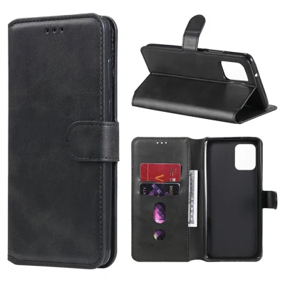 Classic Wallet Stand Leather Phone Cover Case for Samsung Galaxy A42 5G - Black