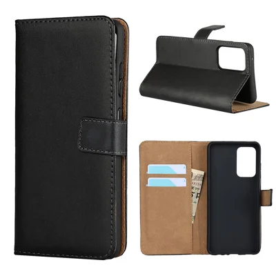 Premium ægte læder telefon Folio Flip Wallet ståskal til Samsung Galaxy A52 5G / A52 4G