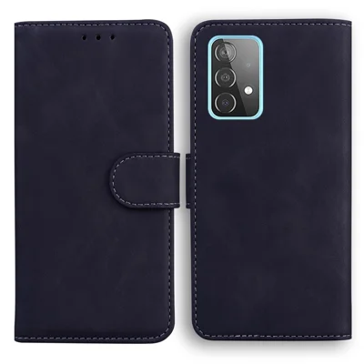 Wallet Design Effen Kleur Leren Hoesje met Standfunctie voor Samsung Galaxy A52 4G/5G / A52s 5G - Zwart