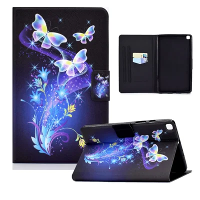 Custodia in pelle con stampa a farfalle e fiori per tablet Samsung Galaxy Tab S6 Lite (2020) P615 P610 / (2022) / (2024), protezione integrale